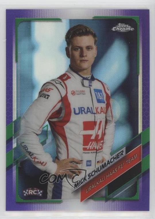2021 Chrome Formula 1 Purple & Green Refractor Mick Schumacher #17 Rookie RC ux8