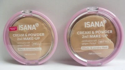 Isana Cream & Powder 2in1 Make up für Misch- & unreine Haut - HELL + MITTEL