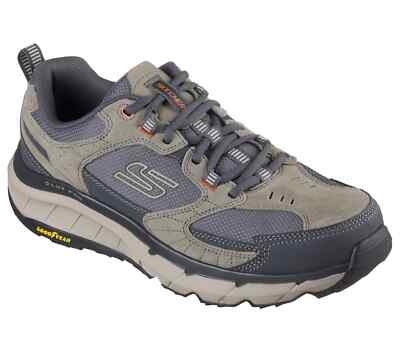 Skechers Shoes Men's Trail Hike Taupe Sport DLux Comfort Memory