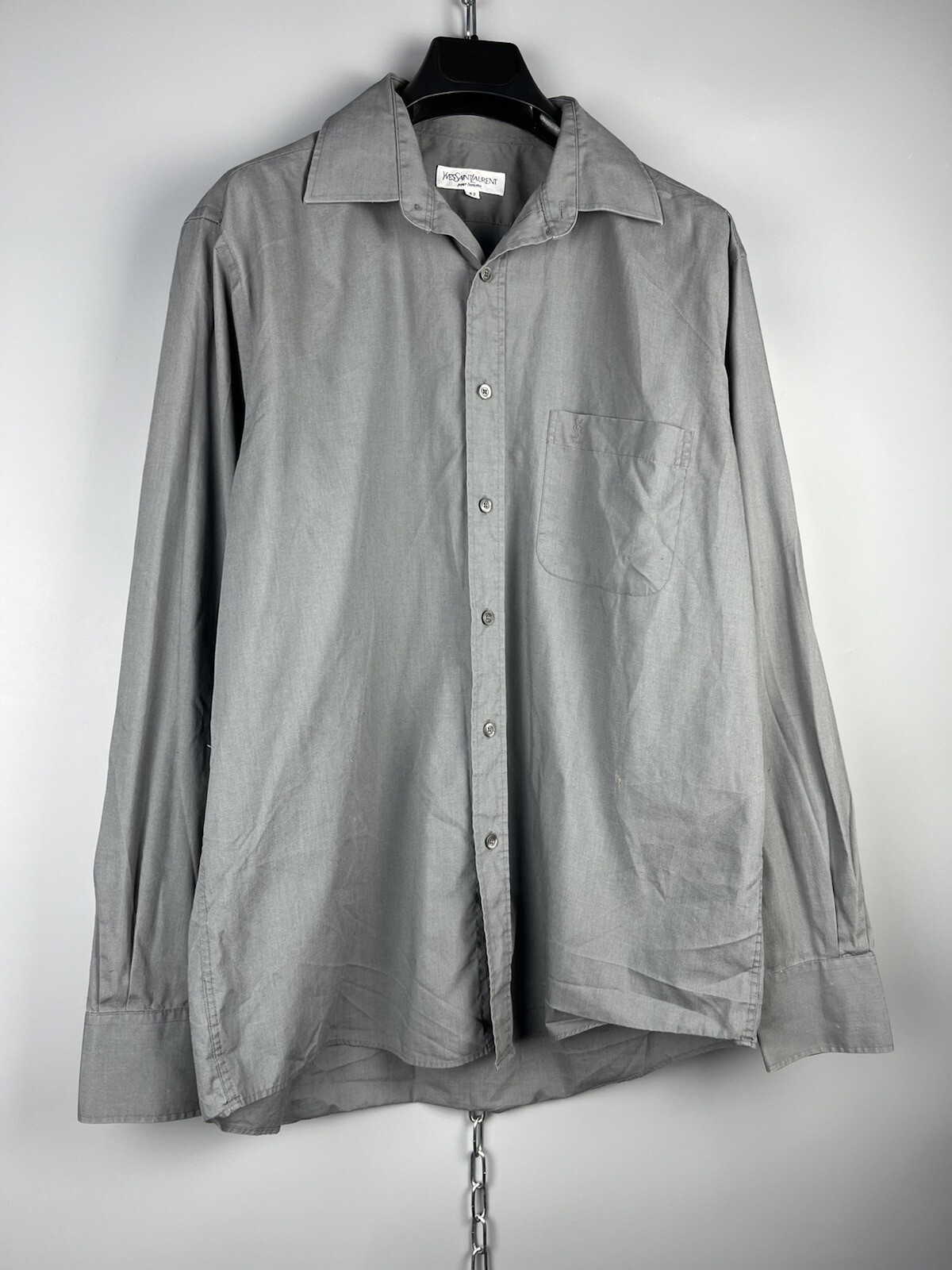 Camicia casual vintage Yves Saint Laurent uomo cotone lusso con bottoni taglia L