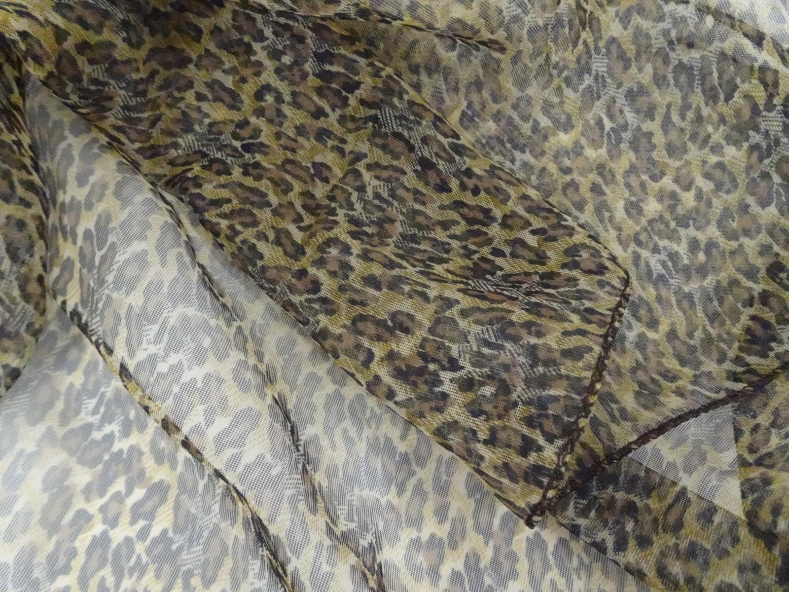 Leopard Print 20" X 50" Rectangular Sheer Scarf W… - image 2