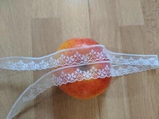 Soft White Lace Trim 1 Yd  3/4" Knit  Vintage Design 