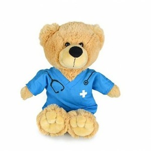 KORIMCO BUDDY BEAR IN BLUE SCRUBS BNWT 28CM GET WELL , GIFT, PRESENT | eBay