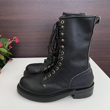 Men's 11" Steel Toe Boots - Tactical Military Black Leather Sz. 7