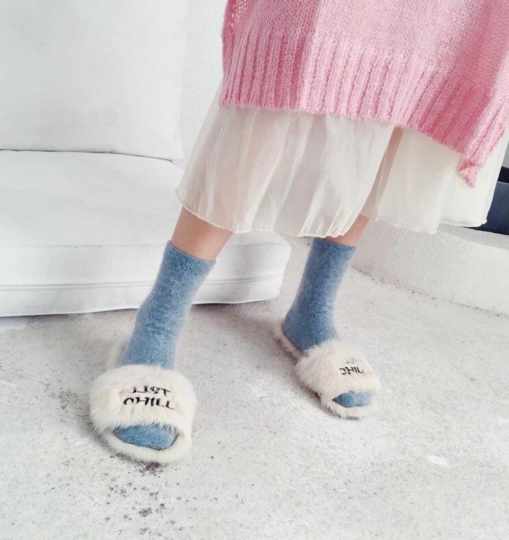 5 Pairs Women Warm Wool Angora Crew Socks Soft Sport Thick Boot Black Winter 5-9 - Image 4 of 4