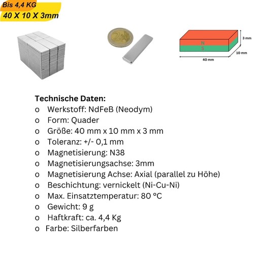 Extreme Strong Neodym Block Magnets - Size And Quantity Selection Real N - Picture 27 of 33