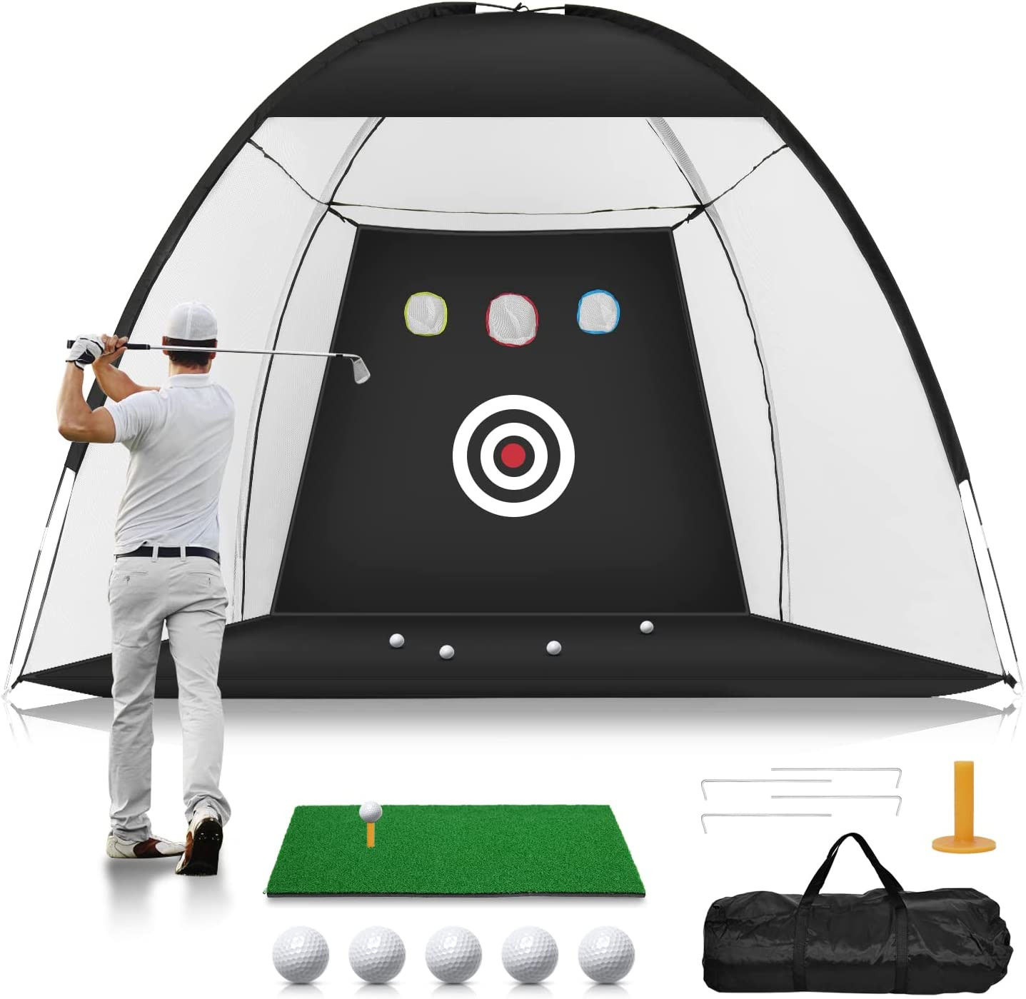 Golf Practice Net, 10X7Ft Golf Hitting Aids Nets for Backyard Driving Chipping, 