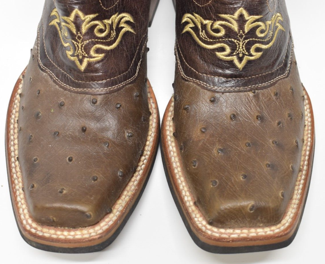 JNV Ostrich Leather Cowboy Boots 7 USA 26 Mexico Brown  display picture 1