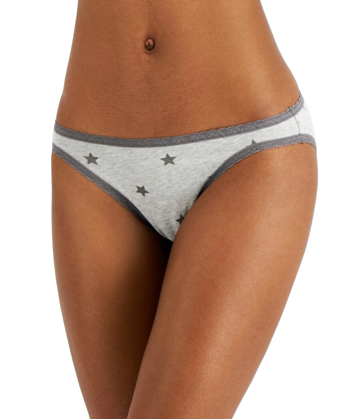 棉混纺几何比基尼内裤女