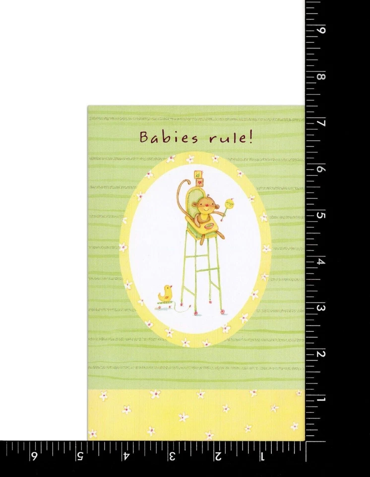 Linda tarjeta BABY SHOWER PARA MAMÁ FUTURA, silla alta mono de American Greetings +✉ Foto 3 de 4