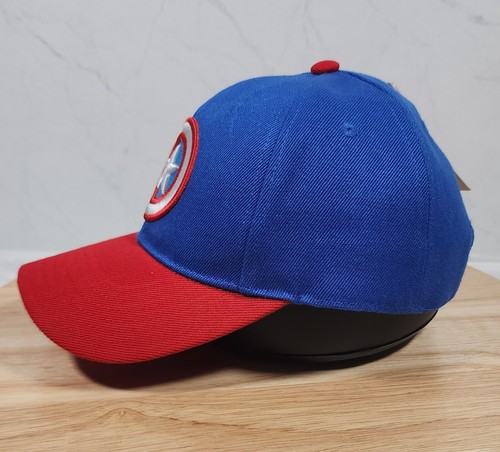 Disney Captain America Snapback Hat Cap Blue Red Embroidered Shield Adjustable - Picture 2 of 10