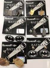 6 Vintage Batman Logo Earring DC Comics Cat Girl Penguin Batman Rosecraft  New