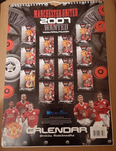 2007 Manchester United Official Calendar by Danilo - Rooney Ronaldo Scholes Rio - Picture 2 of 2