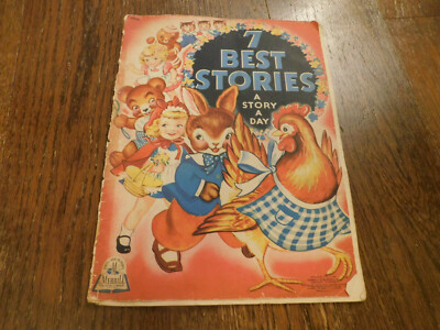 Vtg 7 BEST STORIES A STORY A DAY #4806 Merrill 1944 Gingerbread Boy 3 Bears BIG