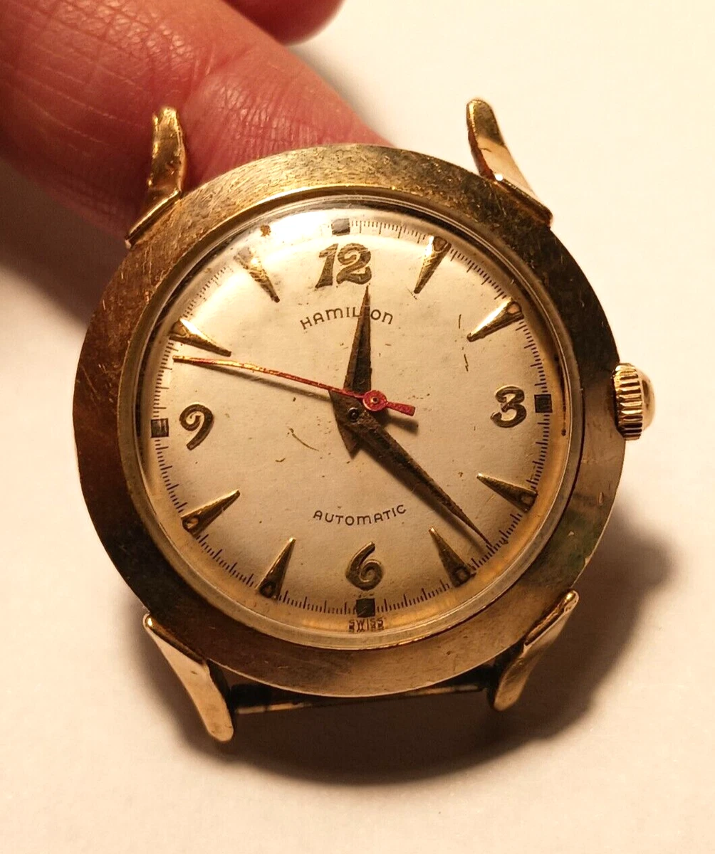 VINTAGE MEN S HAMILTON Red Seconds Hand AUTOMATIC 10K YELLOW GOLD FILLED