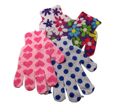 6 Pack Exfoliating Bath Gloves Spa Shower Scrub Mitts for Body Cleansing