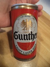 GUNTHER LIGHT LAGER 12 OZ ROUND EDGE STEEL BEER CAN GUNTHER CO NEW YORK MORE