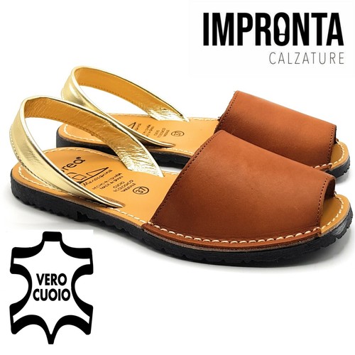 Minorchine Sandali Scarpe da Donna Basse Pelle Estive Moda Vero Cuoio  Bicolore | eBay