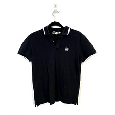 MCQ ALEXANDER MCQUEEN Pique Knit Short Sleeve Polo Shirt Black Women's S