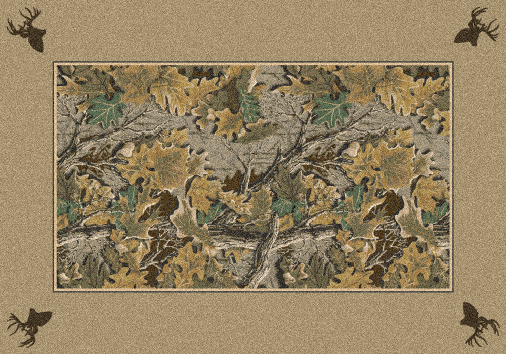 Milliken Beige Southwestern Antlers Area Rug Bordered Advantage Solid ...