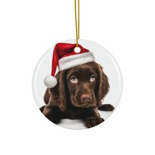 Field Spaniel Puppy - Ceramic Christmas Ornament - Printed in USA