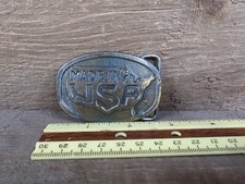 Vintage Made In USA Metal Belt Buckle