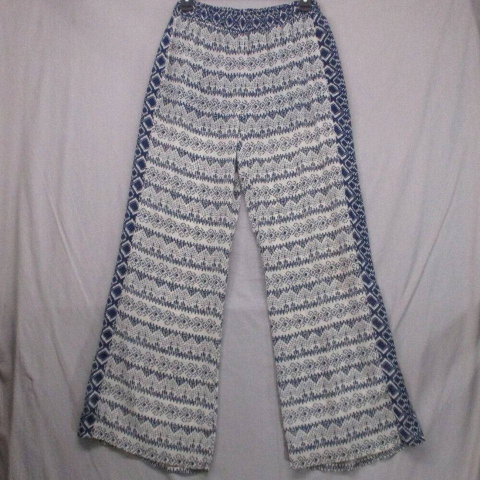 Pantalones semi transparentes Heart Soul blancos y azules para mujer talla | M Foto 2 de 4