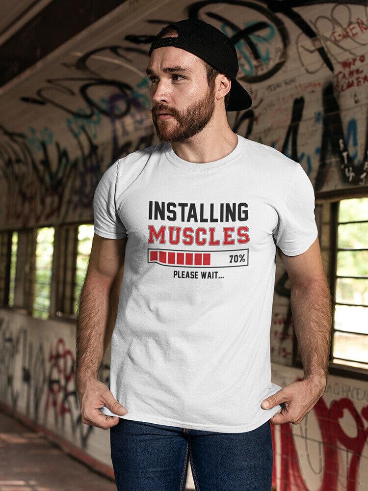 Installing muscles t-shirt