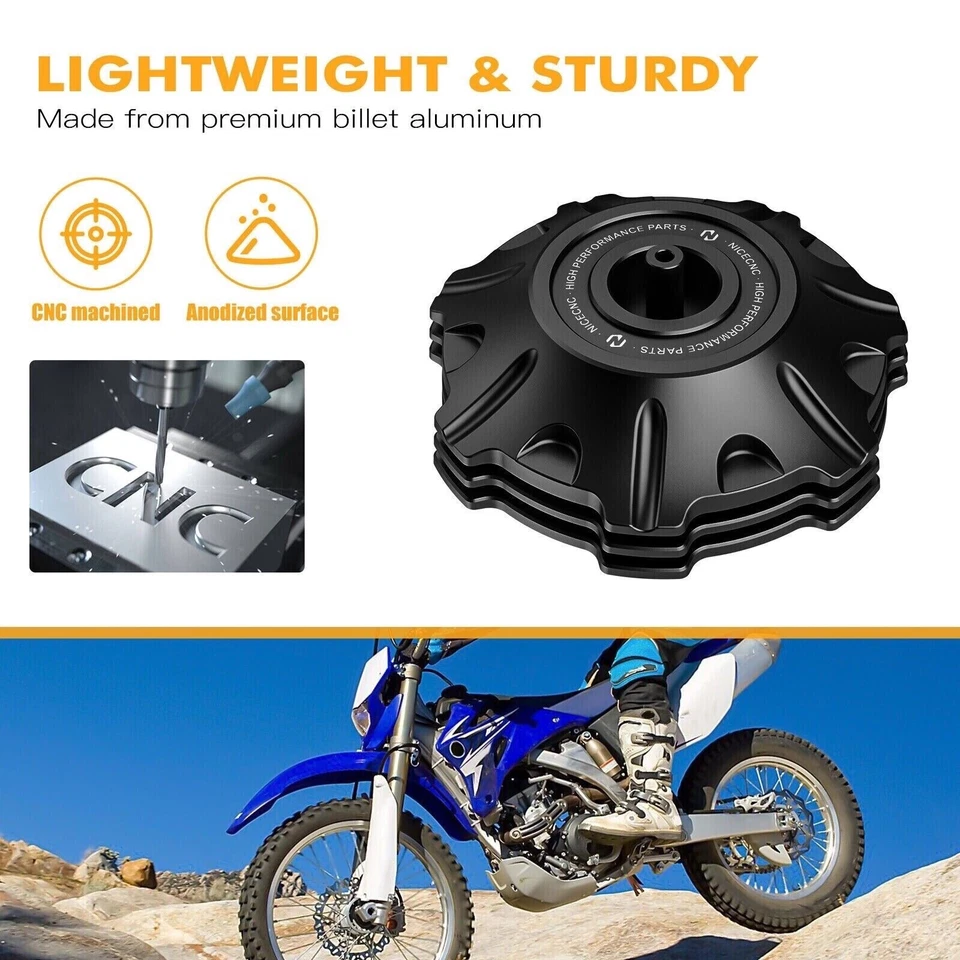 Tapa de gasolina CNC 2003-2013 Yamaha YZ450F YZ 450F tapa del tanque de gasolina negro aluminio Foto 4 de 4