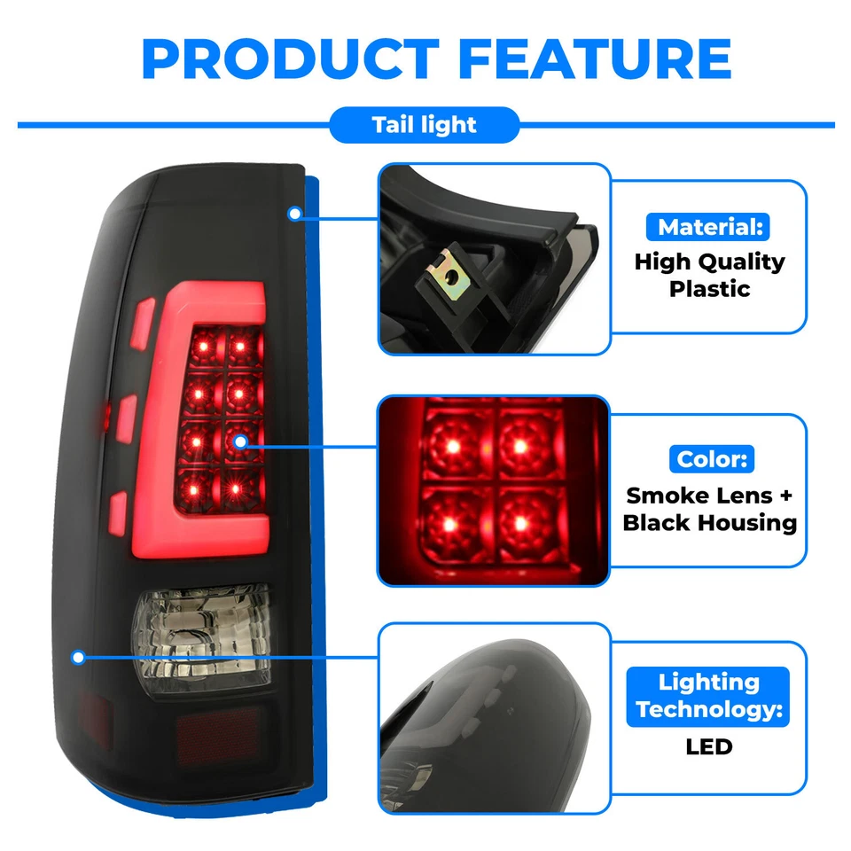 LED Tail Lights For 1999-06 Chevy Silverado 1999-02 GMC Sierra 1500 2500 HD 3500 - Image 3 of 4