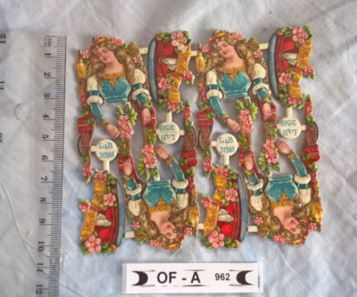 OF-A962 M: Bogen  m 4 Dornröschen, alte Oblate Scraps Glanzbild, LuB / L&B 31569