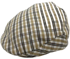 MAKINS Multicolored Ivy L 58cm 7 1/4 100% Linen HAT NYC USA Handmade Flat Cap