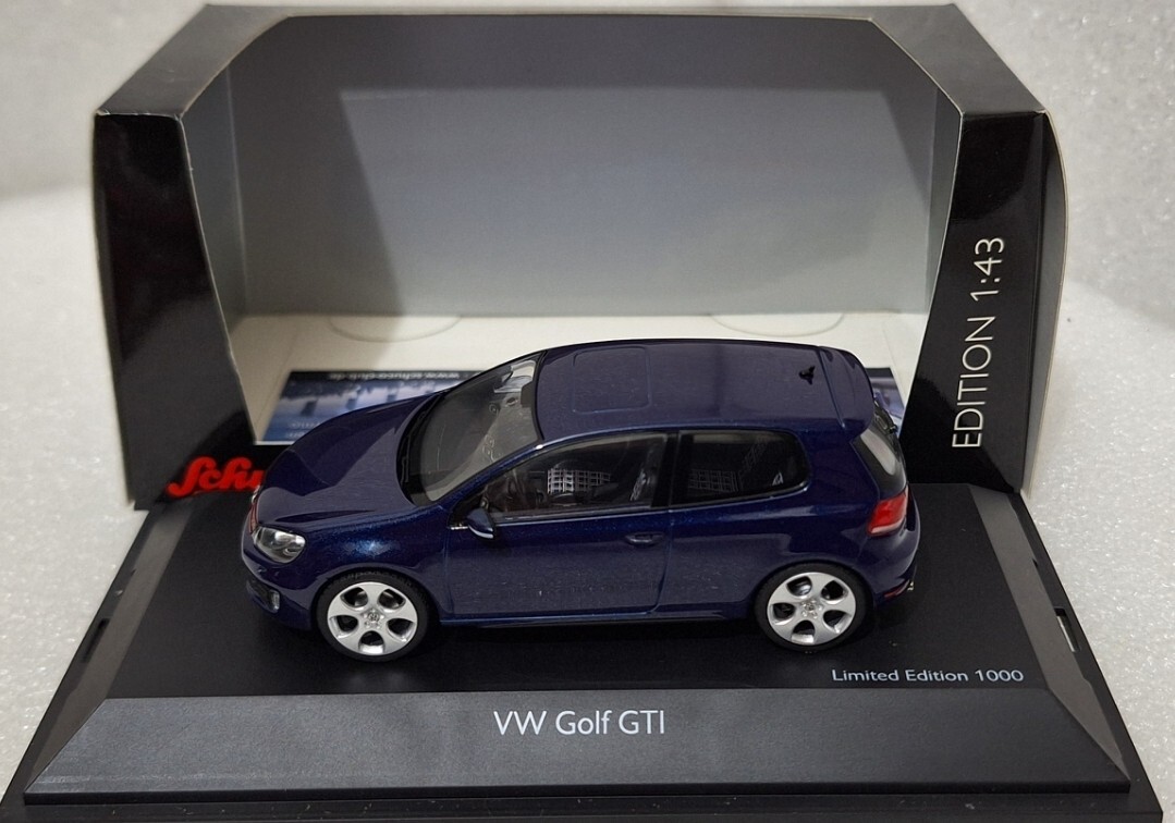 Volkswagen Golf 6 GTI ミニカー 1/43 3) VW Volkswagen Golf VI GTI 2009 Shadow Blue 1:43 Schuco