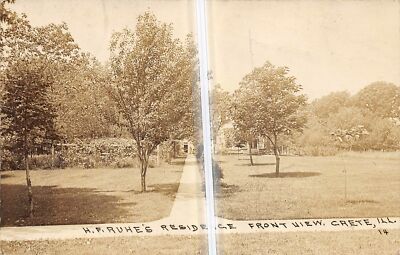 CRETE Illinois postcard RPPC US H F Ruhe's residence house home 1911