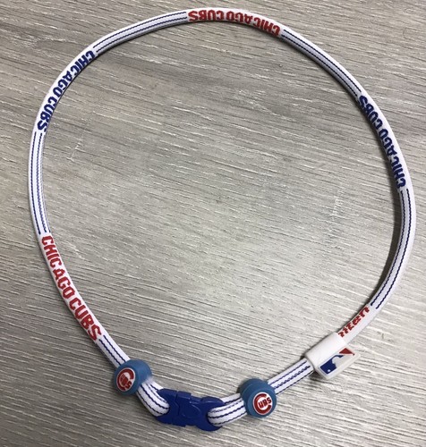 (LOT OF 2) Chicago Cubs Phiten Necklace Red, White & Blue 21” -NEW W/O PACKAGING - Picture 2 of 4