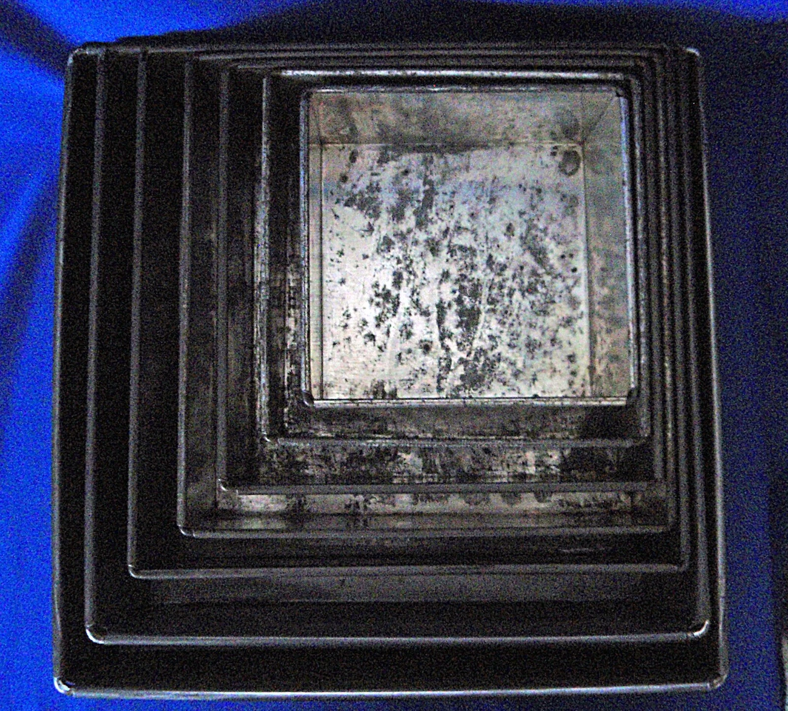 SET OF 7 VINTAGE SQUARE METAL BAKING TINS