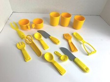 Cups Mug Variety Pretend Play Dishes Spatula whisk masher Flatware Plastic