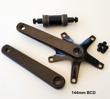 Fixed gear Single Speed Track Crank arms BB / 144 BCD BLACK 165mm Crankset