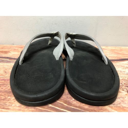 Olukai Ohana Silver Thong Flip Flop Sandals Womens 9 /39 (7q74) - Picture 9 of 10