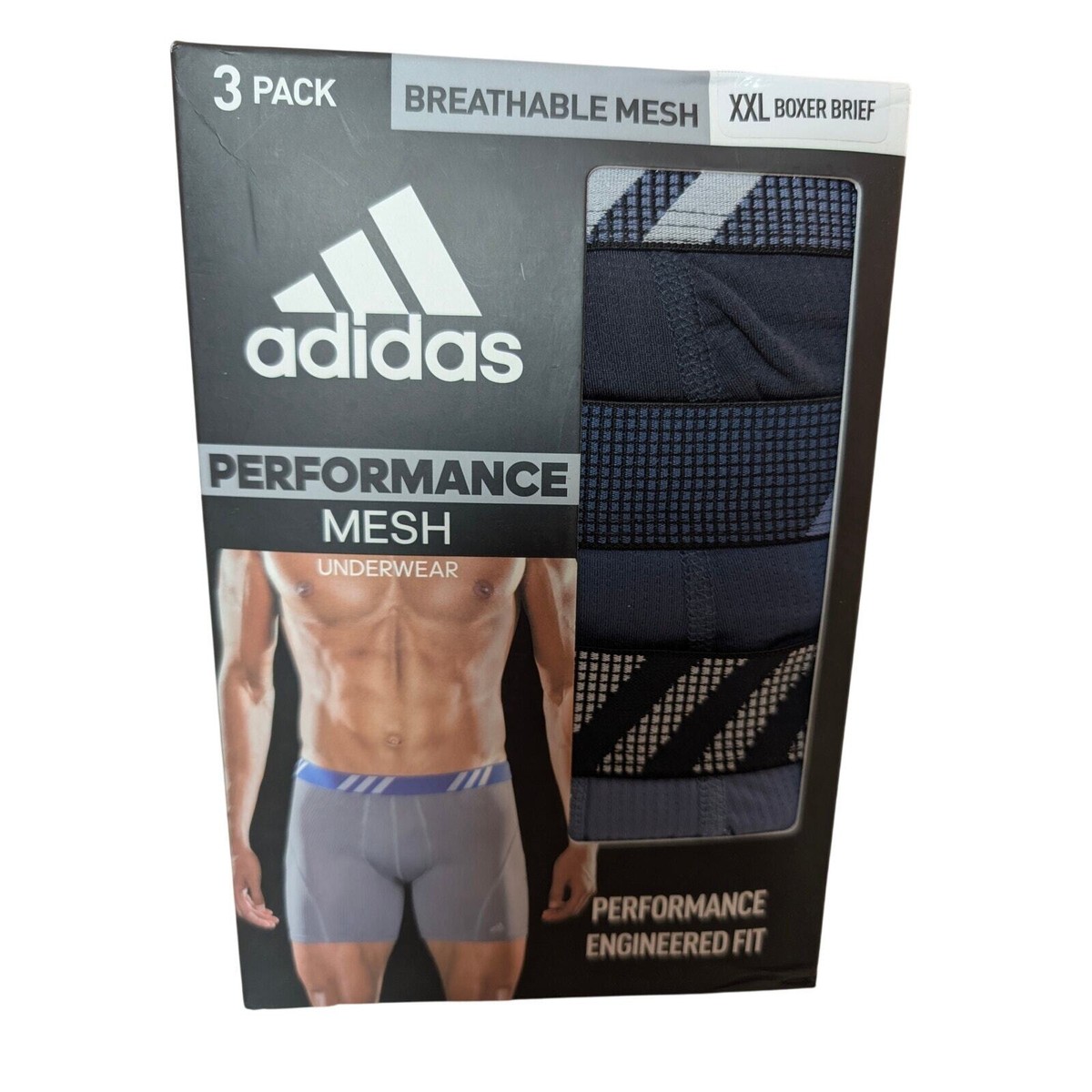 adidas Men's Sport Performance Mesh Boxer Brief Underwear (3-P