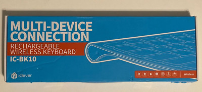 iClever IC-BK10 - Bluetooth Universal MULTI-DEVICE Keyboard - Black