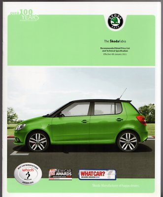 Skoda Fabia Anfang Mitte 2011 UK Marktprospekt S SE GreenLine Elegance Scout vRS