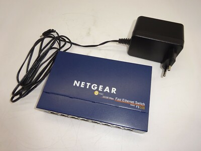 Netgear Fast Ethernet Switch FS108 v2 8Port 10/100Mbps mit Netzteil #NT2020