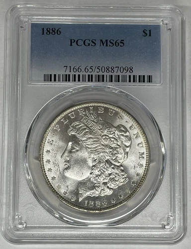 1886 Morgan Silver $1 Dollar Coin PCGS MS 65