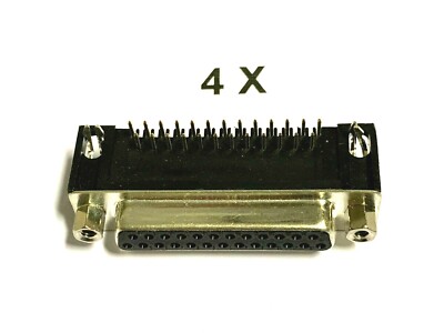 D-SUB, 25pol. Buchse, Print, Abgew. Messing, D-SUB BU 25EU, DMR25F,  4 Stück