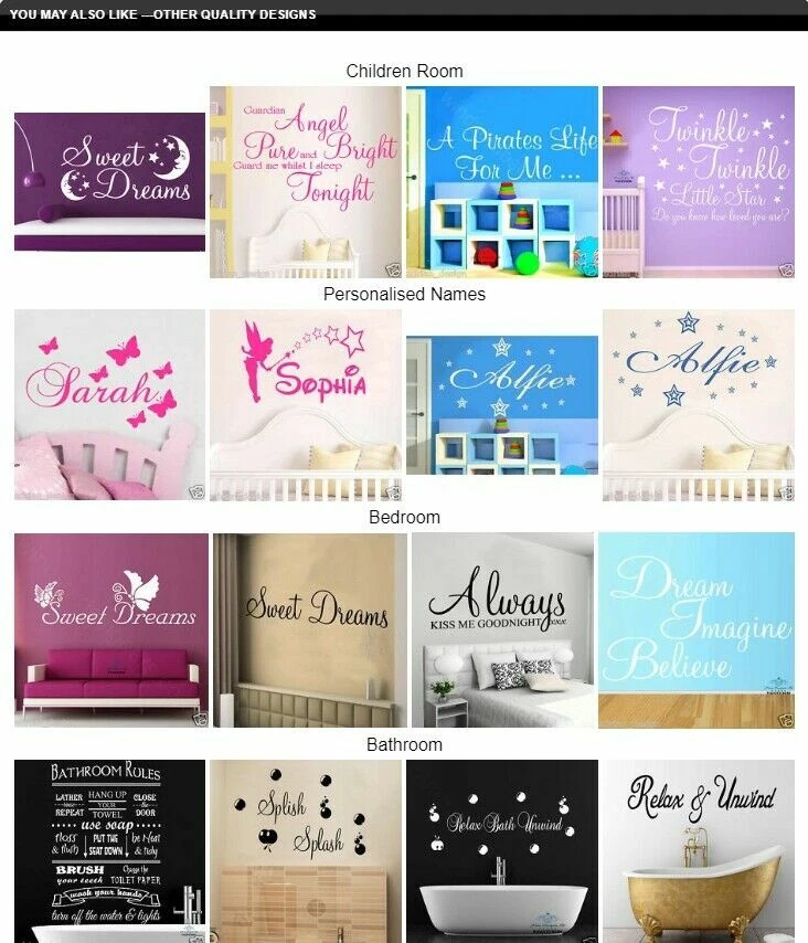 Custom Name Personalised ELEPHANT Wall Art Decal Kids Bedroom Nursery  Sticker - Image 4 of 4