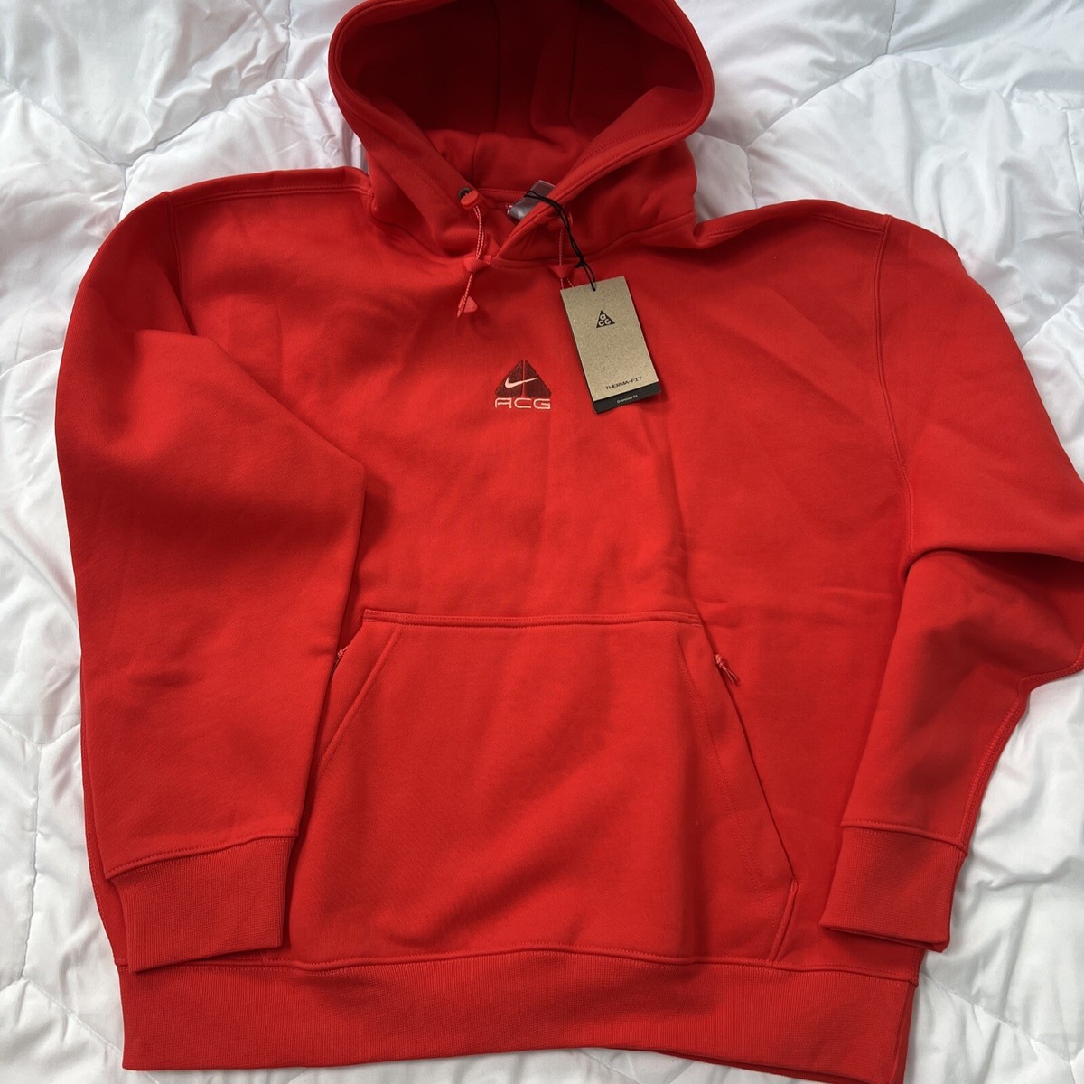 Nike ACG Therma Fit Fleece Hoodie Pullover Sweater Red DH3087-696