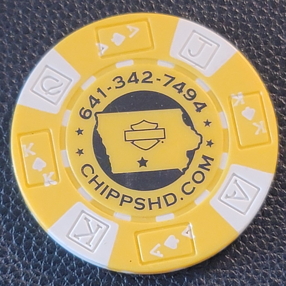 CHIPP'S HD SHOP IOWA (Yellow AKQJ) Harley Davidson Poker Chip eBay