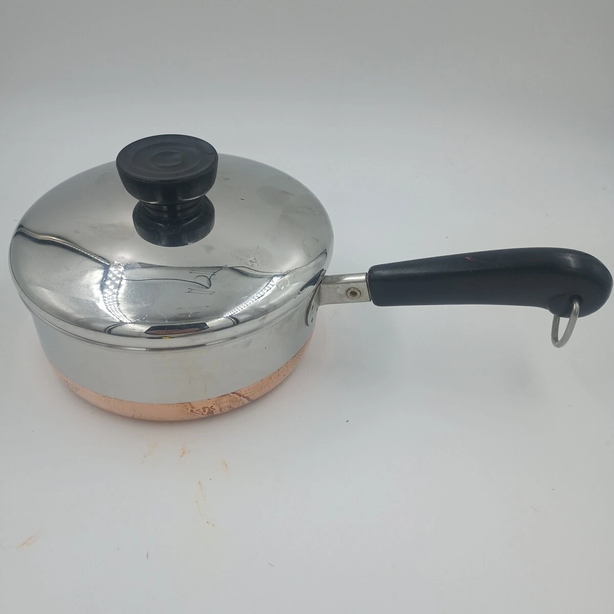 1801 REVERE WARE 3/4 Quart Sauce Pan 3 Cups Copper Bottom With Lid