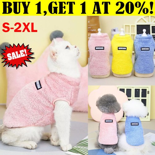 Soft Cat Warm Coat Pet Small Dog Autumn Winter Fleece Clothes Indoor